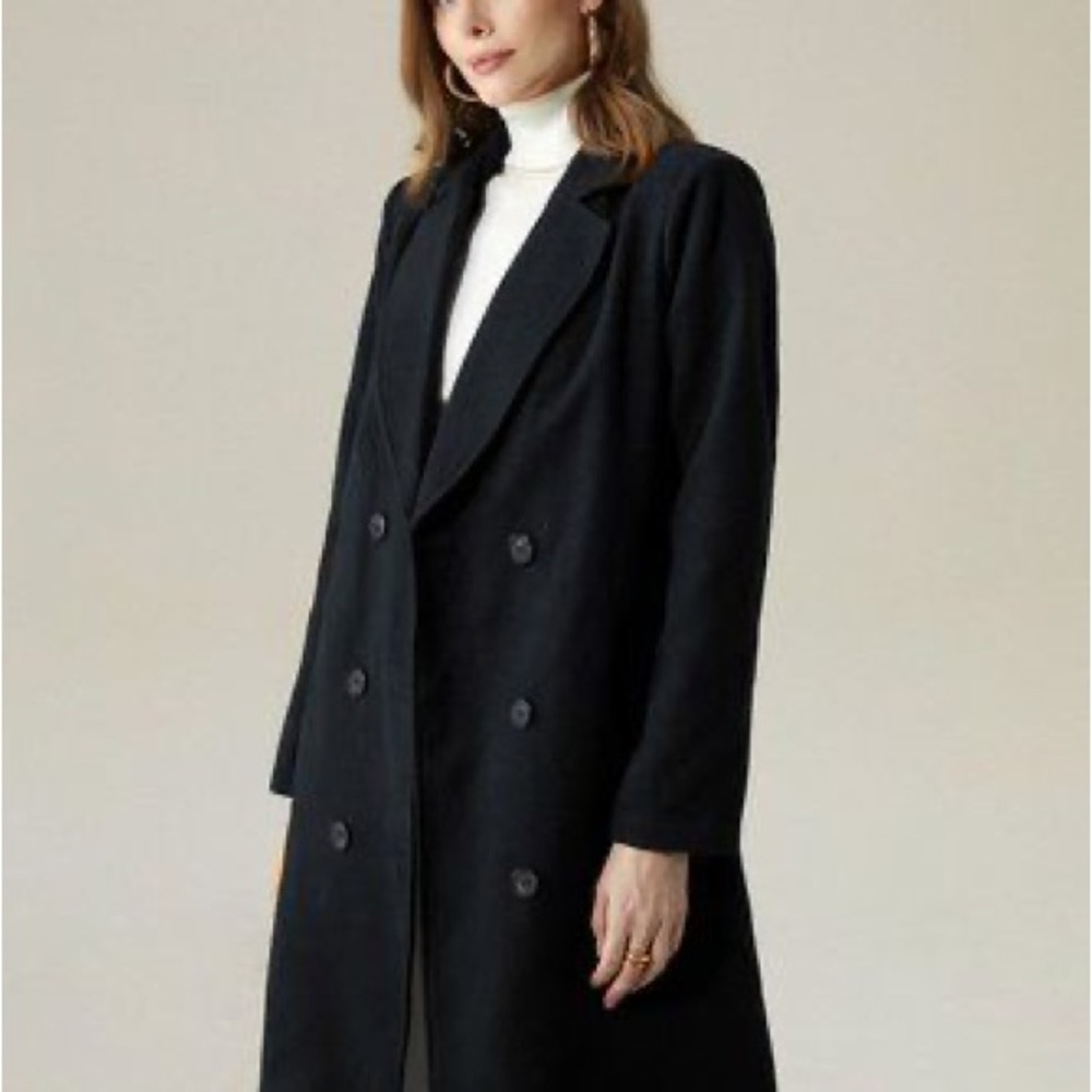 Stylewe Long Sleeve Black Women Coats Elegant Flat Coat